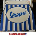 Vespa Blue & White Stripe Genuine Cuppini Mudflap Rubber Type